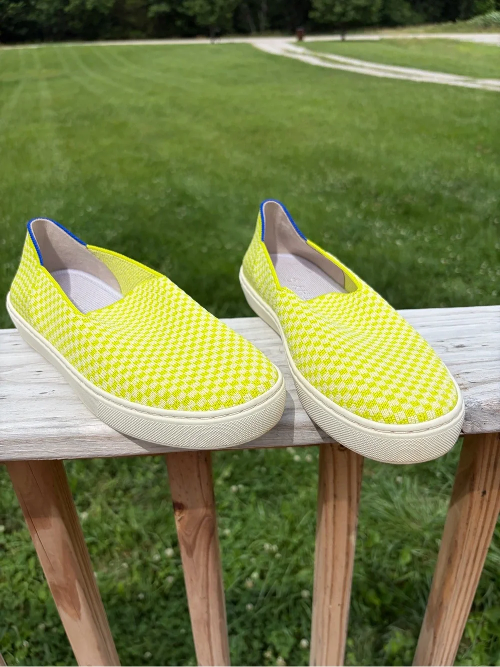 Rothy’s The Original Slip On Sneaker Neon Yellow/lime Green‎ Women's Size 7.5